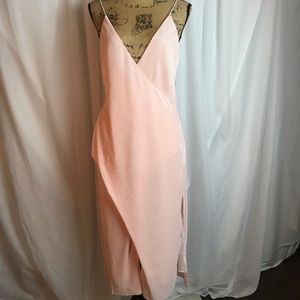 The Jetset Diaries Pink Pleated Faux Wrap Dress Semi Formal Sz S Sleeveless